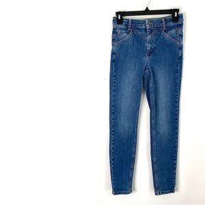 We The Free High Waist Western Skinny Jeans Stretch Seamed Denim